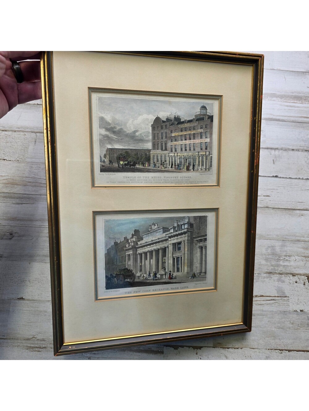Antique Thomas H Shepherd Engraved Prints London Temple Muses Corn Exchange